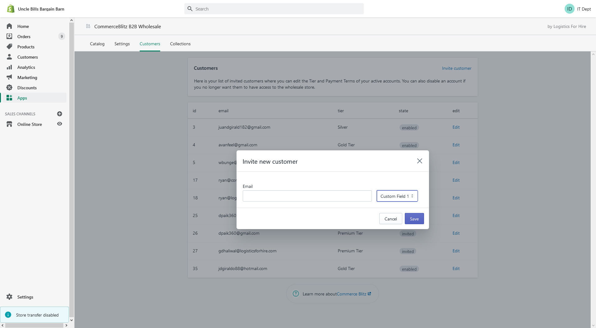 B2B-Customer Invite