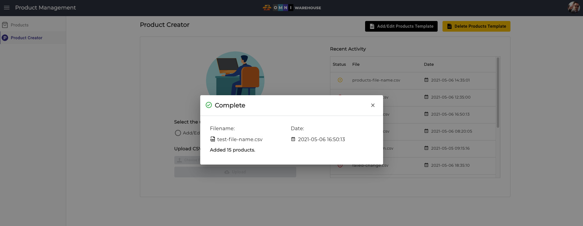 OMNI Warehouse Product Management