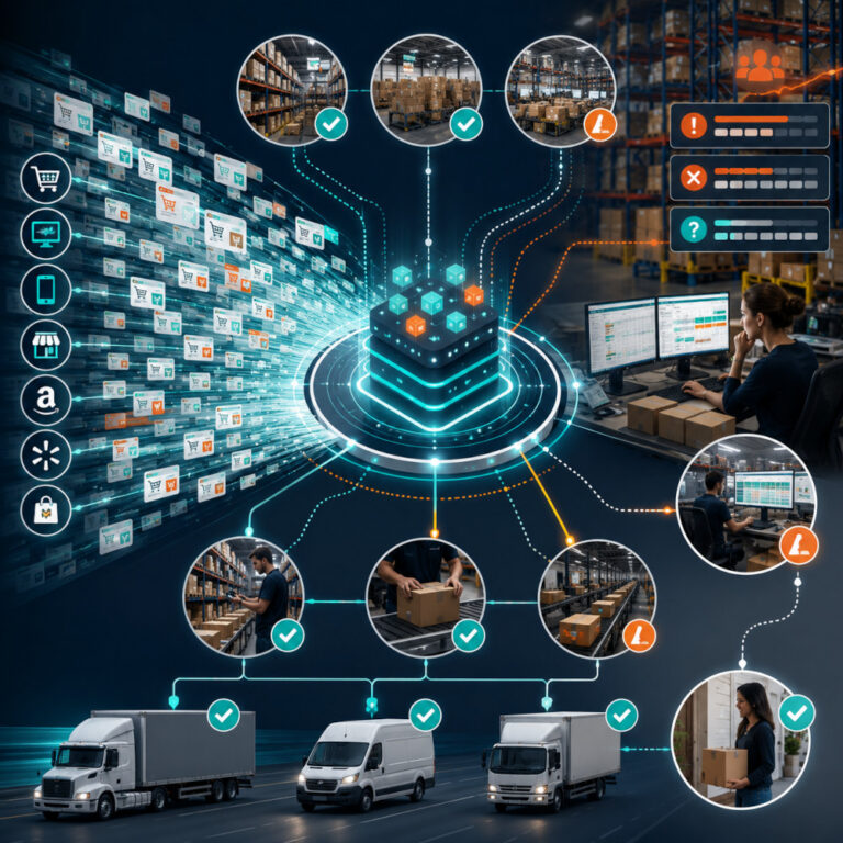 Fulfillment operation struggling to manage increasing order volume across warehouses and sales channels