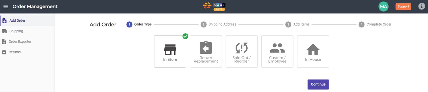 A store opening is an in store order. It picks, ships and costs like any other.